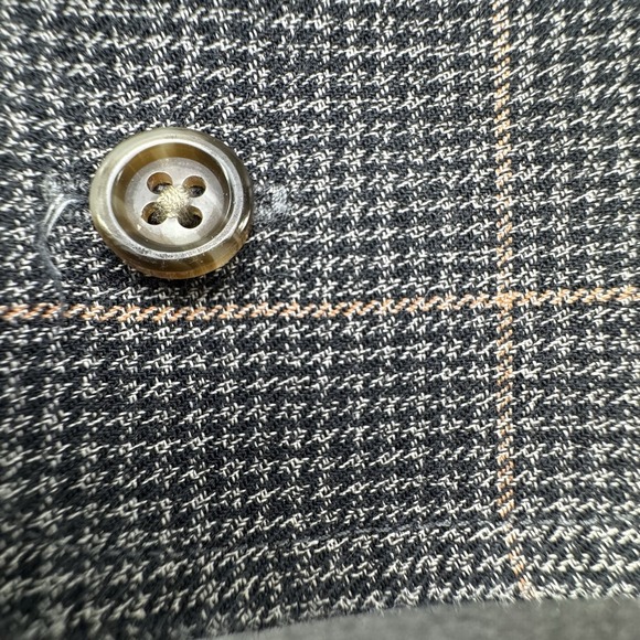 Viyella Wool Cotton Blend Flannel Sport Shirt Men 2XL XXL Plaid Check Gray Black - Picture 12 of 16